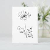 Custom August Poppy Birth Blume Geschenk zum Gebur Dankeskarte (Stehend Vorderseite)