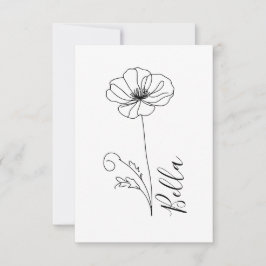 Custom August Poppy Birth Blume Geschenk zum Gebur Dankeskarte