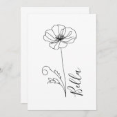 Custom August Poppy Birth Blume Geschenk zum Gebur Einladung (Vorne/Hinten)