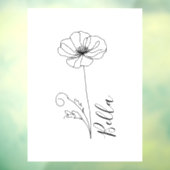 Custom August Poppy Birth Blume Geschenk zum Gebur Fensteraufkleber (Blatt 3)