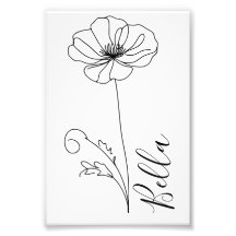 Custom August Poppy Birth Blume Geschenk zum Gebur