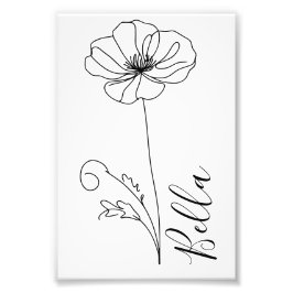 Custom August Poppy Birth Blume Geschenk zum Gebur Fotodruck