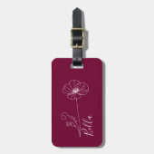 Custom August Poppy Birth Blume Geschenk zum Gebur Gepäckanhänger (Vorderseite vertikal)