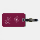 Custom August Poppy Birth Blume Geschenk zum Gebur Gepäckanhänger (Rückseite horizontal)