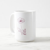 Custom August Poppy Birth Blume Geschenk zum Gebur Kaffeetasse (Vorderseite Links)