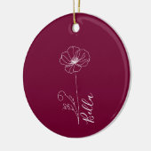 Custom August Poppy Birth Blume Geschenk zum Gebur Keramik Ornament (Links)