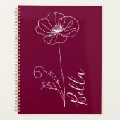 Custom August Poppy Birth Blume Geschenk zum Gebur Planer (Vorderseite)