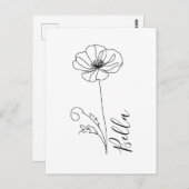 Custom August Poppy Birth Blume Geschenk zum Gebur Postkarte (Vorne/Hinten)