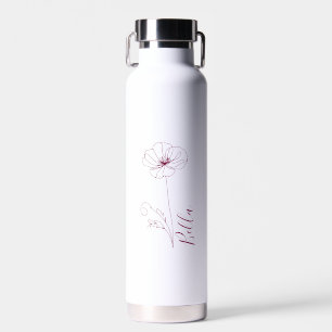 Custom August Poppy Birth Blume Geschenk zum Gebur Trinkflasche