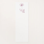 Custom August Poppy Birth Blume Geschenk zum Gebur Yogamatte (Rückseite)