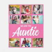 Custom Aunt Photo Throw Gift with Kids Names Fleecedecke (Vorderseite)