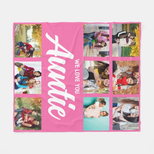 Custom Aunt Photo Throw Gift with Kids Names Fleecedecke (Vorderseite (Horizontal))