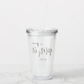 Custom Auntie Est. Modern Brush Script Typografie Acryltrinkbecher (Rückseite)