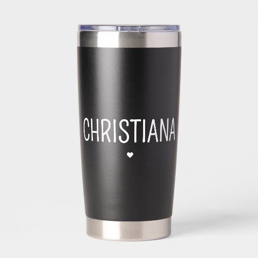 Custom Auntie Est. Modern Brush Script Typografie Thermobecher (Rückseite)