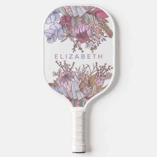 Custom Australian Bush Blume Feminine Bouquet Pickleball Schläger (Vorderseite)