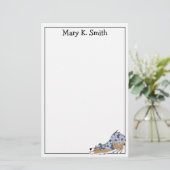 Custom Australian Shepherd Cute Dog Art Briefpapier (Stehend Vorderseite)