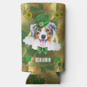 Custom Australian Shepherd Gold St Patricks Day Selters Dosenkühler (Rückseite)