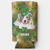 Custom Australian Shepherd Gold St Patricks Day Selters Dosenkühler (Vorderseite)