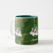 Custom Australian Shepherd Gold St Patricks Day Zweifarbige Tasse (Vorderseite Links)