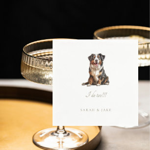 Custom Australian Shepherd Pet Wedding Napkins Serviette