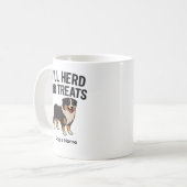 Custom Australian Shepherd “Will Herd for Treats” Kaffeetasse (Vorderseite Links)