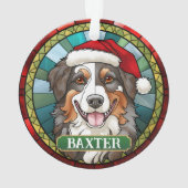 Custom Australien Schäfer Round Christmas Ornament (Rückseite)