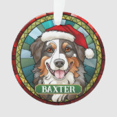 Custom Australien Schäfer Round Christmas Ornament (Vorderseite)