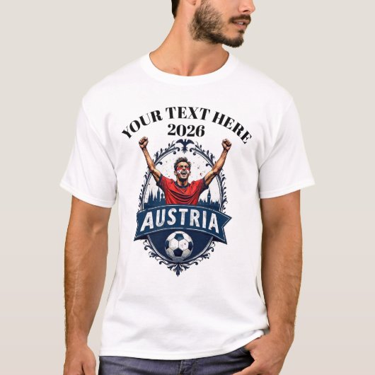 Custom Austria Soccer Football Team Supporter T-Shirt (Vorderseite)