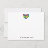 Custom Autism Puzzle Heart Note Card Mitteilungskarte (Vorderseite)