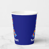 Custom Autismus Awareness Ribbon Blue Party Pappbecher (Links)
