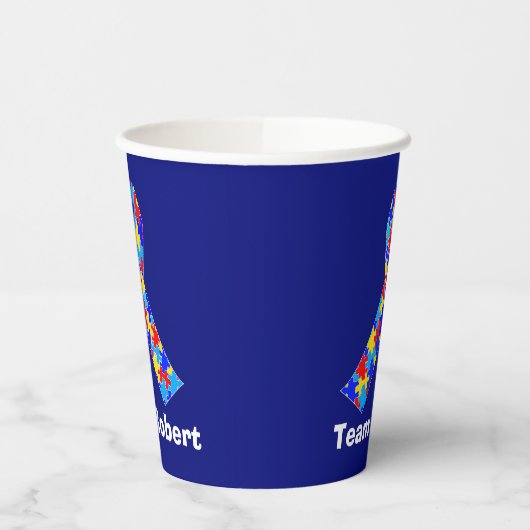 Custom Autismus Awareness Ribbon Blue Party Pappbecher (Links)