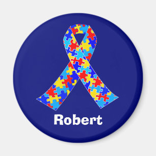 Custom Autismus Awareness Ribbon Blue Personalisie Magnet