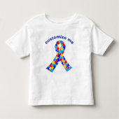 Custom Autismus Awareness Ribbon Puzzle Stück Kleinkind T-shirt (Vorderseite)