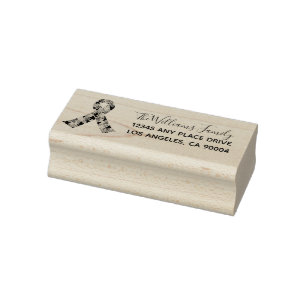Custom Autismus Awareness Ribbon Rücksendeadresse Gummistempel