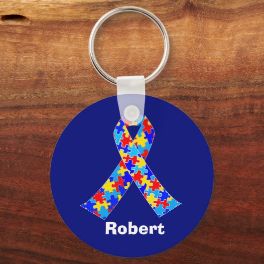 Custom Autismus Awareness Ribbon Schlüsselanhänger (Vorderseite)