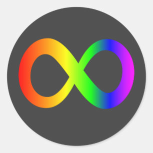 Custom Autismus Infinity Rainbow Symbol ID ALERT Runder Aufkleber