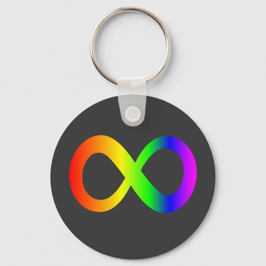 Custom Autismus Infinity Rainbow Symbol ID ALERT Schlüsselanhänger (Vorderseite)