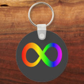 Custom Autismus Infinity Rainbow Symbol ID ALERT Schlüsselanhänger (Vorderseite)