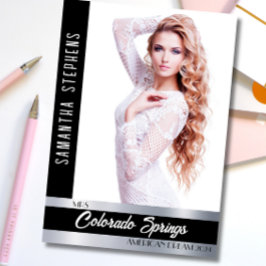 Custom Autograph Card for Pageants | Onyx Shine Einladung