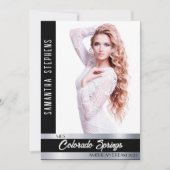 Custom Autograph Card for Pageants | Onyx Shine Einladung (Vorderseite)