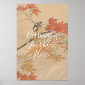 CUSTOM Autumn Bird & Fall Leaves Print by Imao Poster (Vorne)