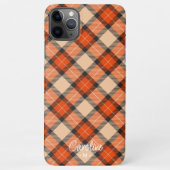 Custom Autumn Pumpkin Orange Brown Tartan Muster iPhone Hülle (Rückseite)