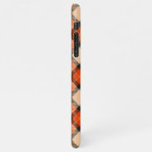 Custom Autumn Pumpkin Orange Brown Tartan Muster iPhone Hülle (Linke Seite)