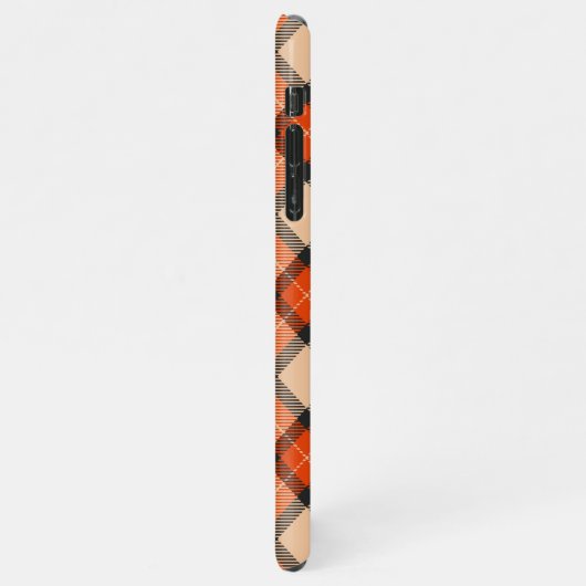 Custom Autumn Pumpkin Orange Brown Tartan Muster iPhone Hülle (Linke Seite)