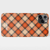 Custom Autumn Pumpkin Orange Brown Tartan Muster iPhone Hülle (Rückseite (Horizontal))