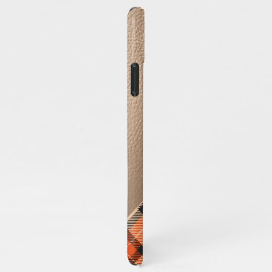 Custom Autumn Pumpkin Orange Brown Tartan Muster iPhone Hülle (Rechte Seite)