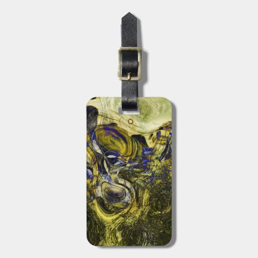 Custom Avignon Olive Green Abstrakt Gepäckanhänger (Vorderseite vertikal)