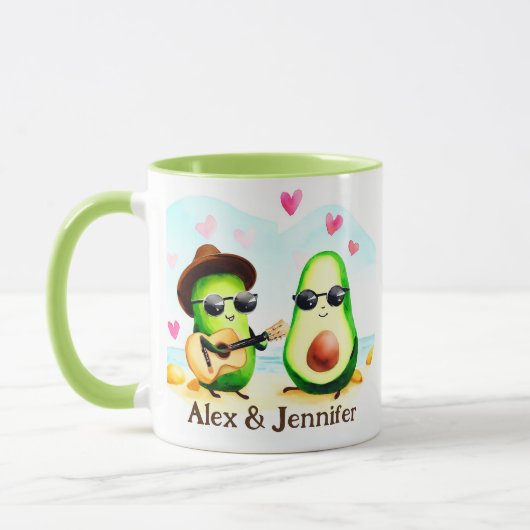 Custom Avocado Couple Names Personalisiert Tasse (Links)