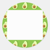 Custom Avocado Pattern Runder Aufkleber (Vorderseite)