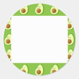 Custom Avocado Pattern Runder Aufkleber